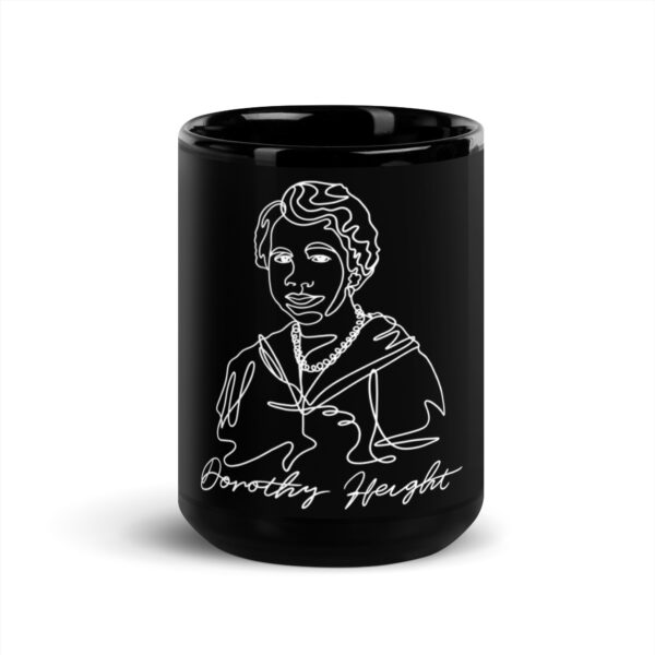 Dorothy Height: Black Glossy Mug - White Logo - Image 6