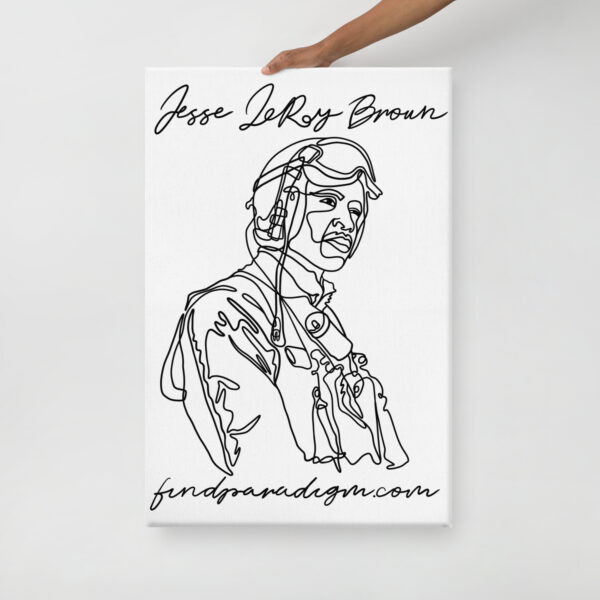 Jesse Leroy Brown: Canvas Poster 24"x36" - Black Logo