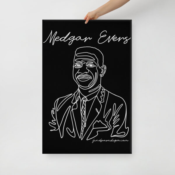 Medgar Evers: Canvas Poster 24"x36" - White Logo