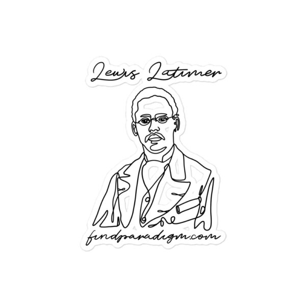 Lewis Latimer: Kiss Cut Sticker - Black - Image 2