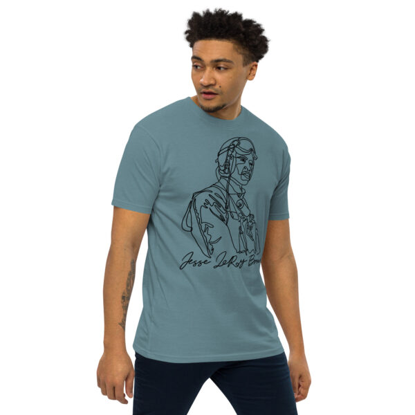 Jesse Leroy Brown: Men’s Heavyweight Tee - Black Logo - Image 4