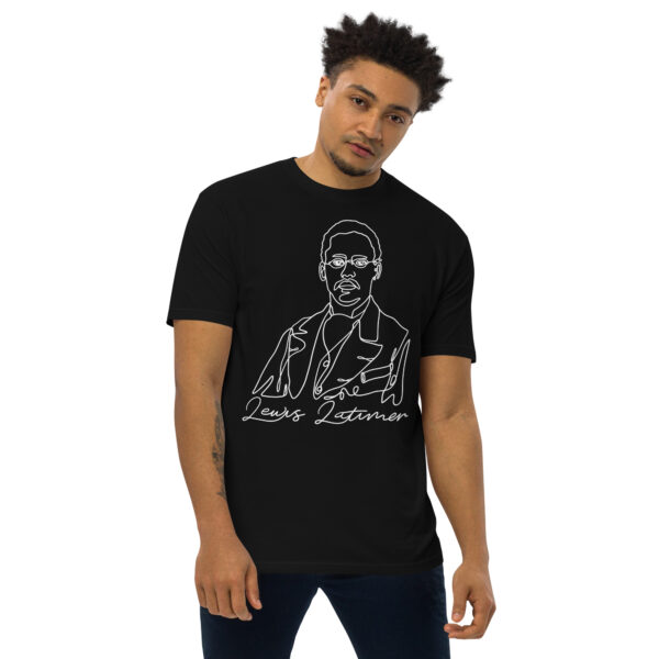 Lewis Latimer: Men's Heavyweight Tee - White Logo - Image 2