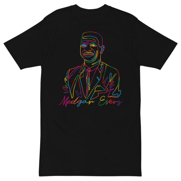 Medgar Evers: Men's Heavyweight Tee - Colorful Logo - Image 2