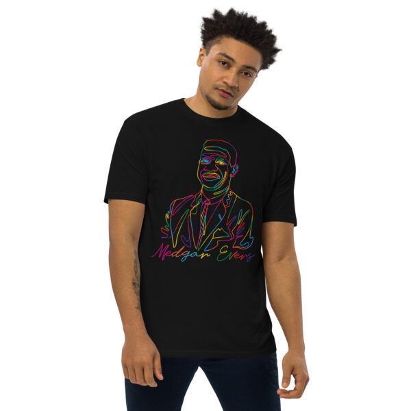 Medgar Evers: Men's Heavyweight Tee - Colorful Logo - Image 5