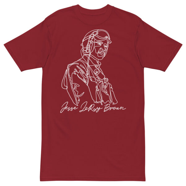 Jesse Leroy Brown: Men's Heavyweight Tee - White Logo - Image 2