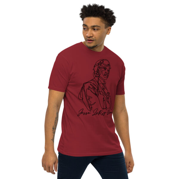 Jesse Leroy Brown: Men’s Heavyweight Tee - Black Logo - Image 2