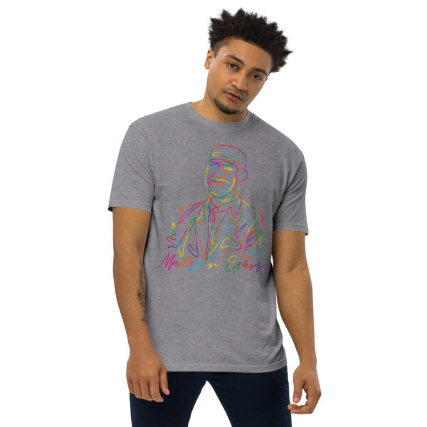Medgar Evers: Men's Heavyweight Tee - Colorful Logo - Image 6