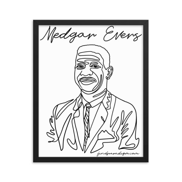 Medgar Evers: Framed Poster - Black Logo