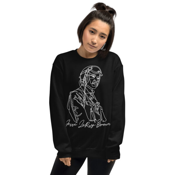 Jesse Leroy Brown: Unisex Sweatshirt - White Logo - Image 3
