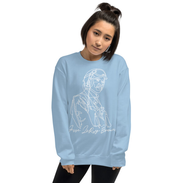 Jesse Leroy Brown: Unisex Sweatshirt - White Logo - Image 7