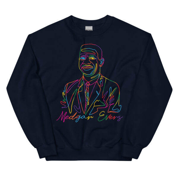 Medgar Evers: Unisex Sweatshirt - Colorful Logo - Image 2
