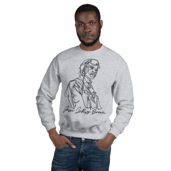 Jesse Leroy Brown: Unisex Sweatshirt - Black Logo - Image 5