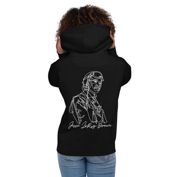 Jesse Leroy Brown: Unisex Hoodie - White Logo - Image 3