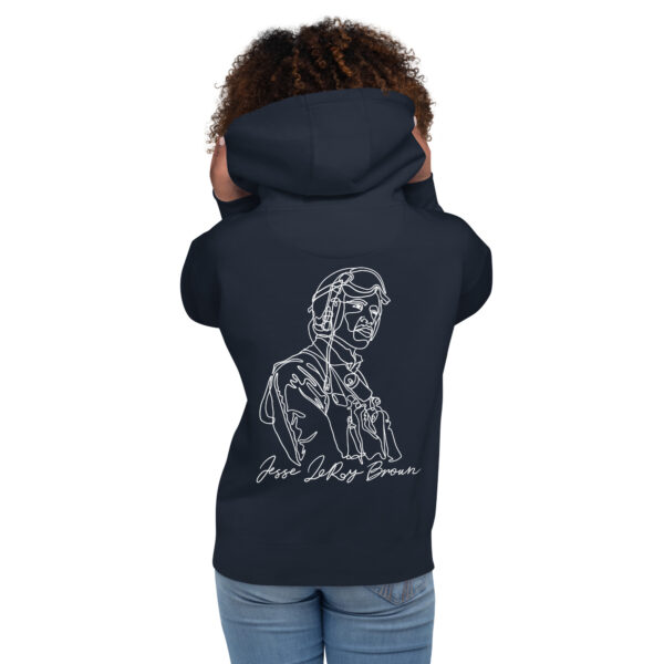 Jesse Leroy Brown: Unisex Hoodie - White Logo - Image 5
