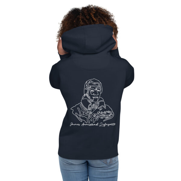 James Armistead Lafayette: Unisex Hoodie - White Logo - Image 5