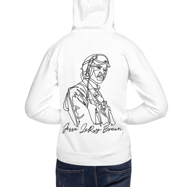 Jesse Leroy Brown: Unisex Hoodie - Black Logo - Image 3