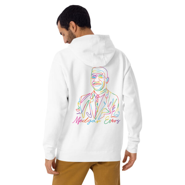 Medgar Evers: Unisex Hoodie - Colorful Logo - Image 3