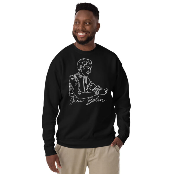 Jane Bolin: Unisex Sweatshirt - White Logo - Image 4
