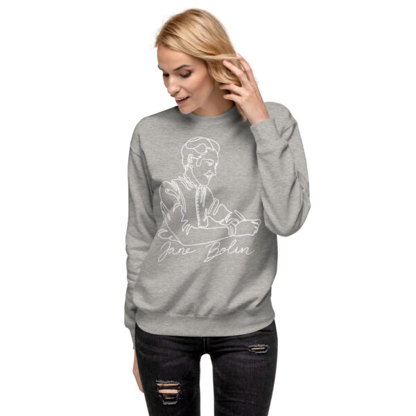 Jane Bolin: Unisex Sweatshirt - White Logo - Image 3