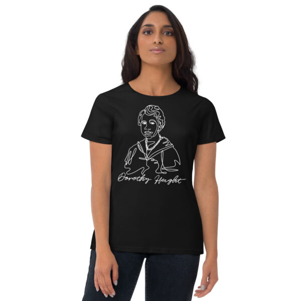 Dorothy Height: Fitted Women's T-Shirt - White Logo - Image 3