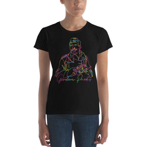 Gordon Parks: Women's Fitted Tee - Color Logo - Image 2