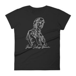 Jesse Leroy Brown: Fitted Women's T-Shirt - White Logo