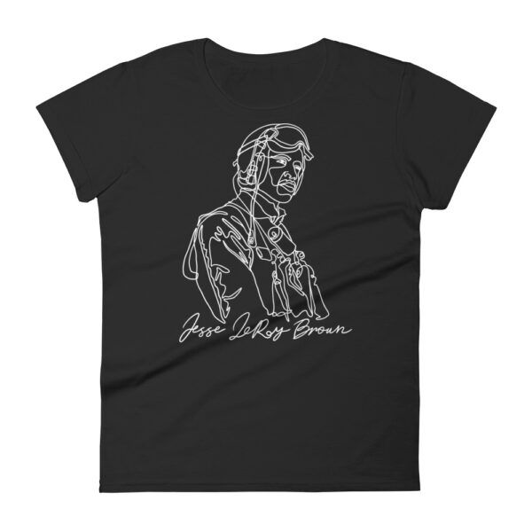 Jesse Leroy Brown: Fitted Women's T-Shirt - White Logo - Image 2