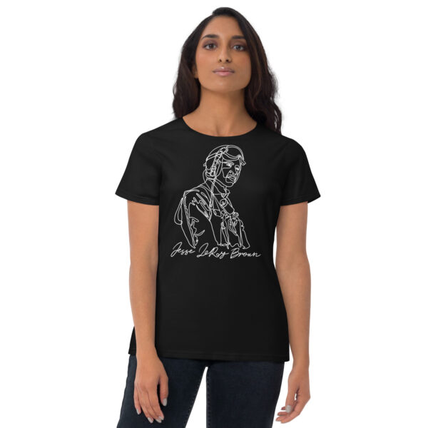 Jesse Leroy Brown: Fitted Women's T-Shirt - White Logo - Image 3