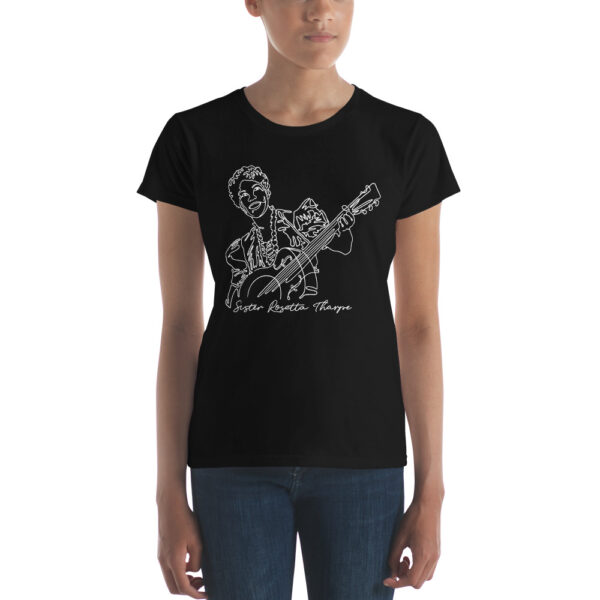 Sister Rosetta Tharpe: Fitted Women's T-Shirt - White Logo - Image 4