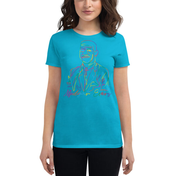 Medgar Evers: Fitted Women's T-Shirt - Color Logo - Image 7