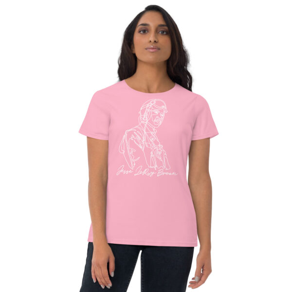 Jesse Leroy Brown: Fitted Women's T-Shirt - White Logo