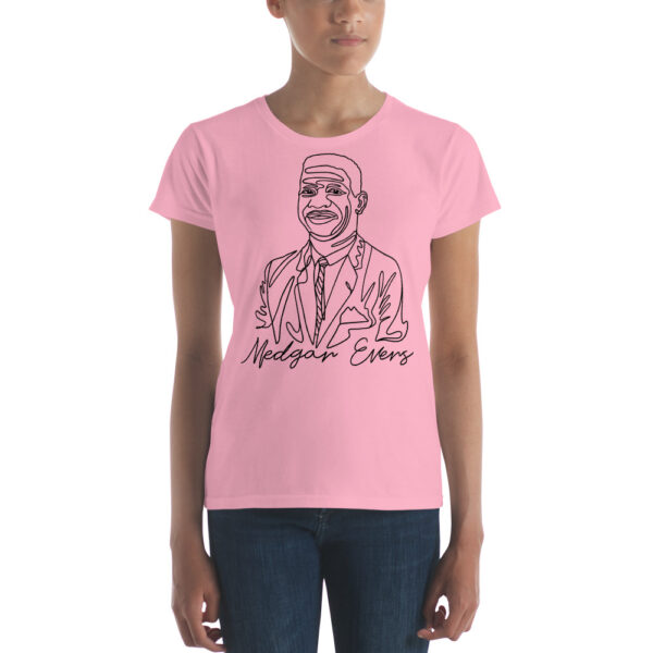 Medgar Evers: Fitted Women's T-Shirt - Black Logo - Image 5