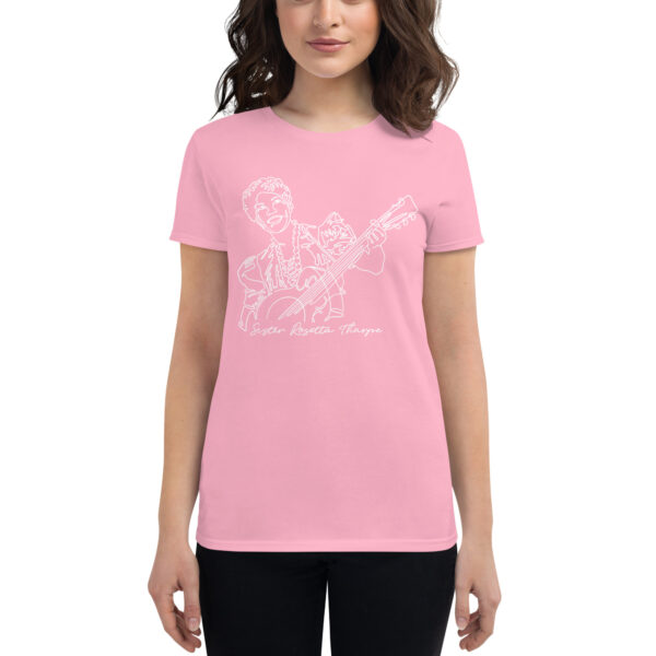 Sister Rosetta Tharpe: Fitted Women's T-Shirt - White Logo - Image 3