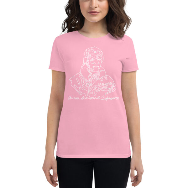 James Armistead Lafayette: Fitted Women's T-Shirt - White Logo - Image 4