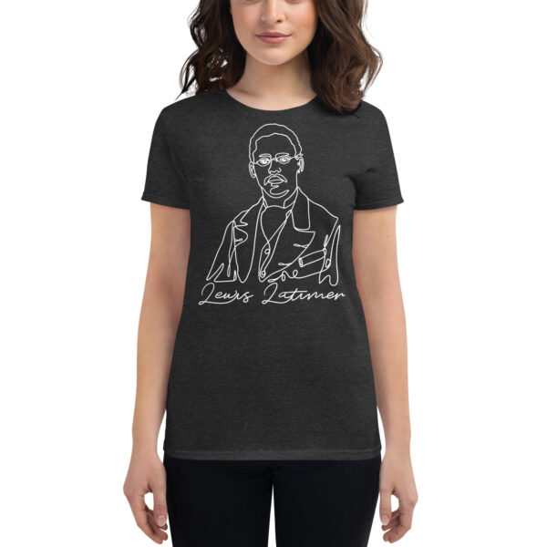 Lewis Latimer: Fitted Women's T-Shirt - White Logo - Image 2