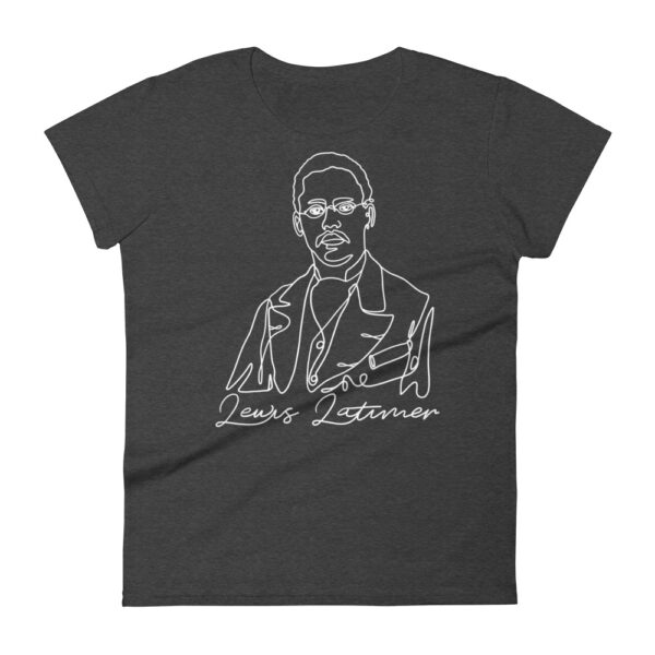 Lewis Latimer: Fitted Women's T-Shirt - White Logo - Image 3