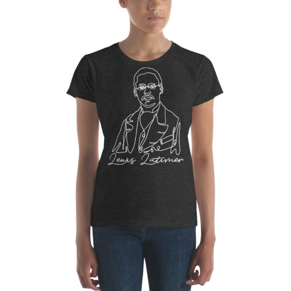 Lewis Latimer: Fitted Women's T-Shirt - White Logo - Image 6