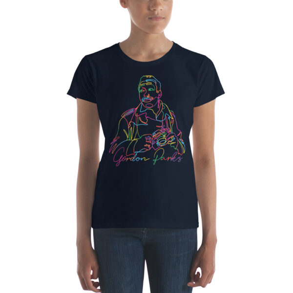 Gordon Parks: Women's Fitted Tee - Color Logo - Image 3