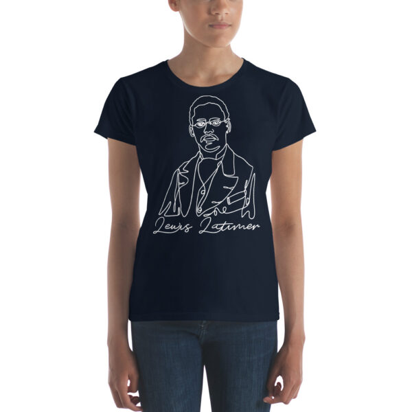Lewis Latimer: Fitted Women's T-Shirt - White Logo - Image 5