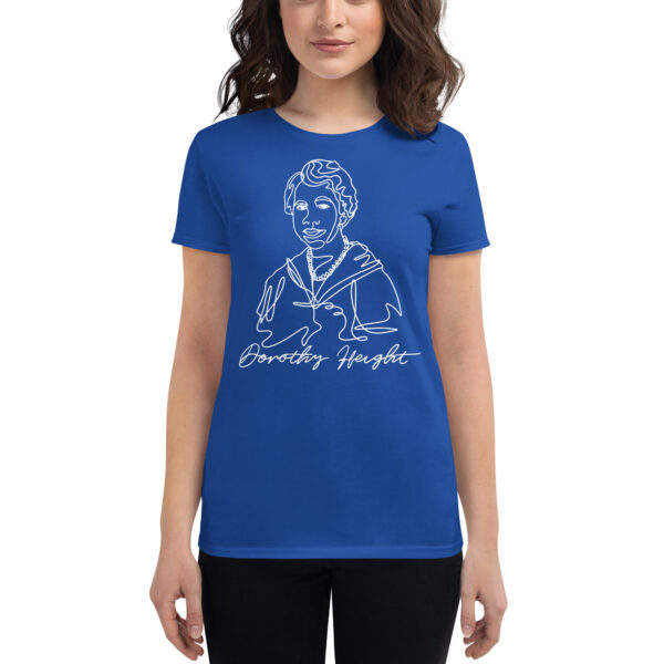 Dorothy Height: Fitted Women's T-Shirt - White Logo - Image 2