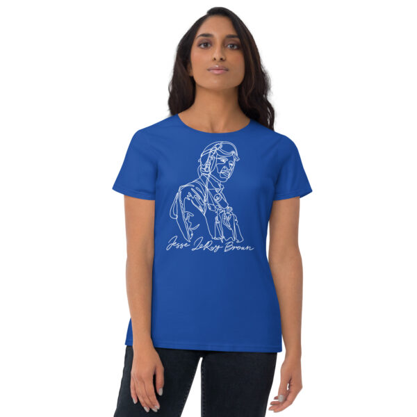 Jesse Leroy Brown: Fitted Women's T-Shirt - White Logo - Image 4