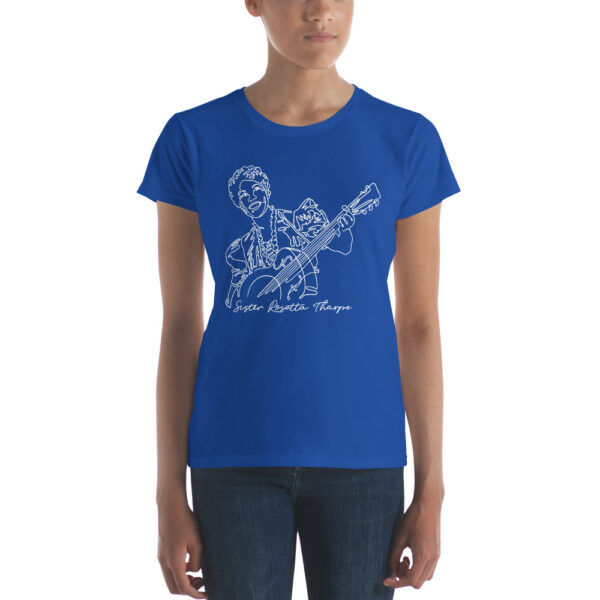 Sister Rosetta Tharpe: Fitted Women's T-Shirt - White Logo - Image 6
