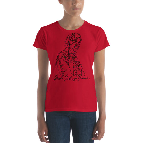 Jesse Leroy Brown: Fitted Women's T-Shirt - Black Logo - Image 3