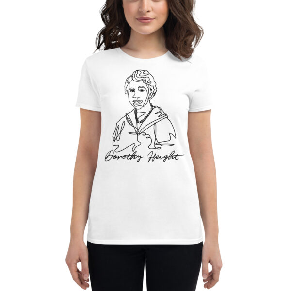 Dorothy Height: Fitted Women's T-Shirt - Black Logo - Image 2