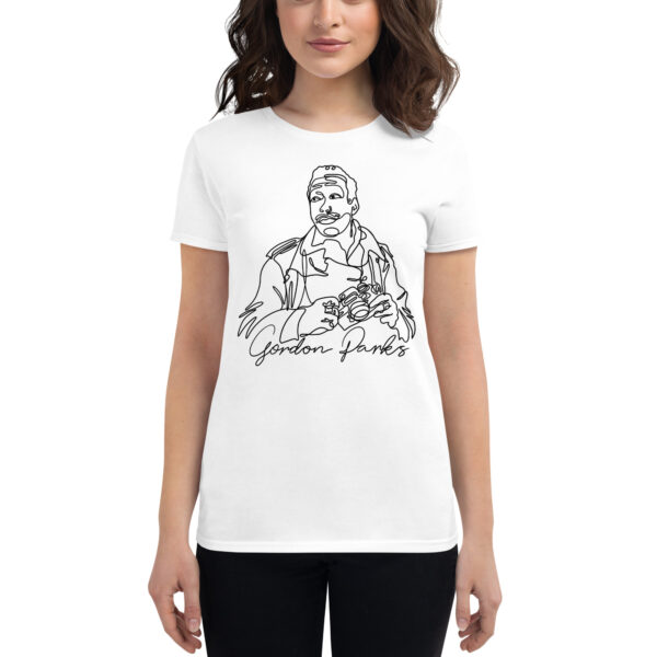 Gordon Parks: Women's Fitted Tee - Black Logo - Image 2