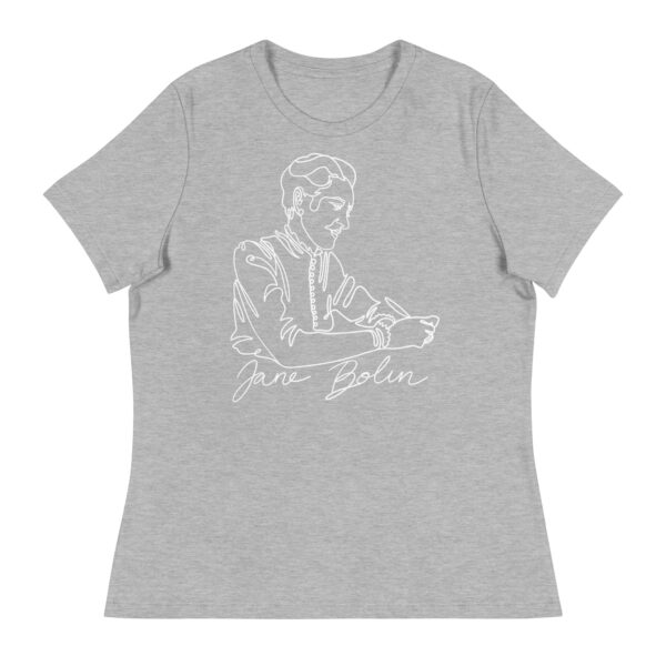 Jane Bolin: Women's Relaxed Tee - White Logo - Image 3