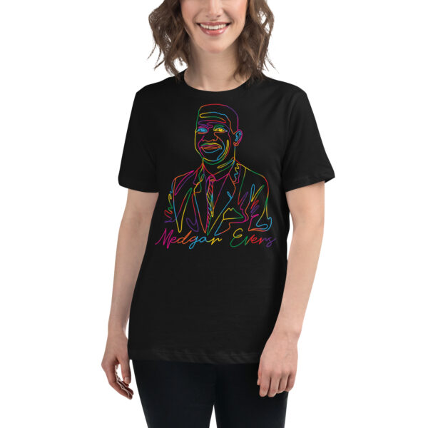 Medgar Evers: Relaxed T-Shirt - Colorful Logo - Image 4