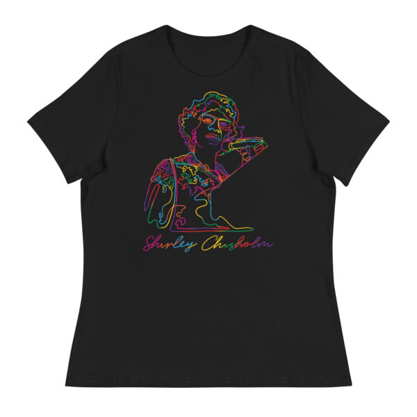 Shirley Chisholm: Relaxed White T shirt - Colorful Logo - Image 4