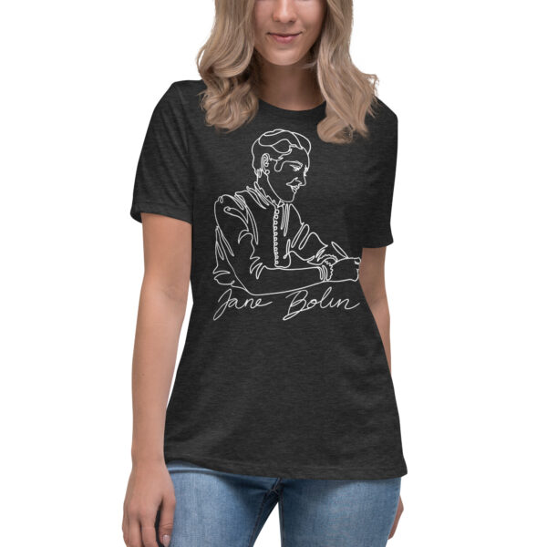 Jane Bolin: Women's Relaxed Tee - White Logo - Image 6