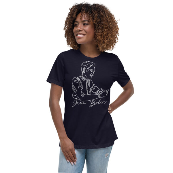 Jane Bolin: Women's Relaxed Shirt - White Logo - Image 3
